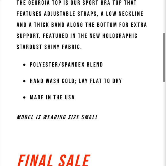 Beach Riot Georgia Top Hologram Stardust NWT Size S - Picture 5 of 12